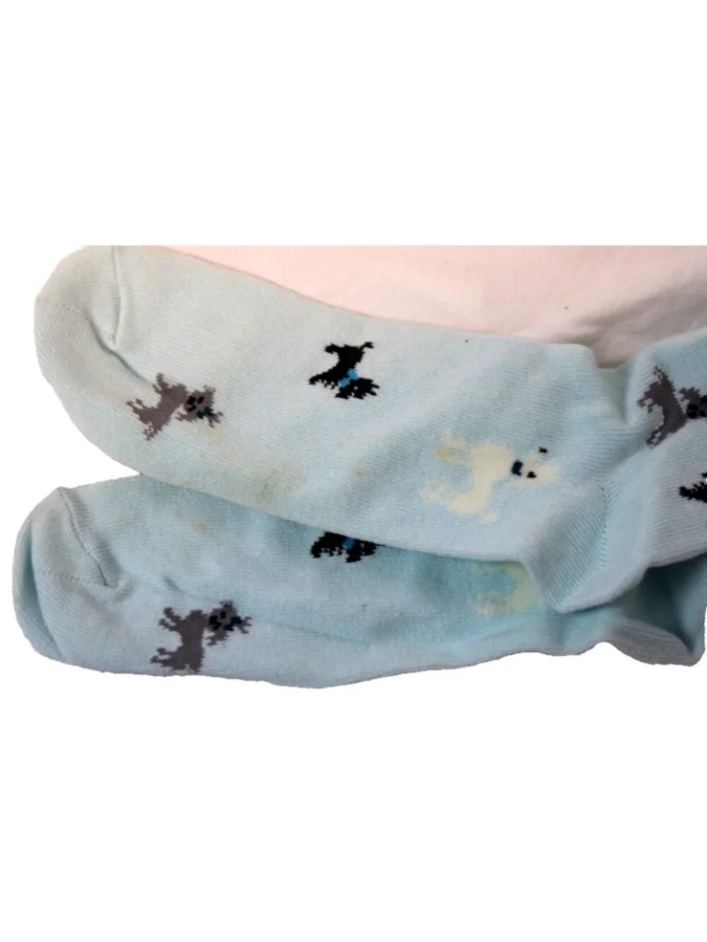 2004 Gymboree By Best Friend Light Blue Socks Poodles Dogs Lettuce fold Over Top